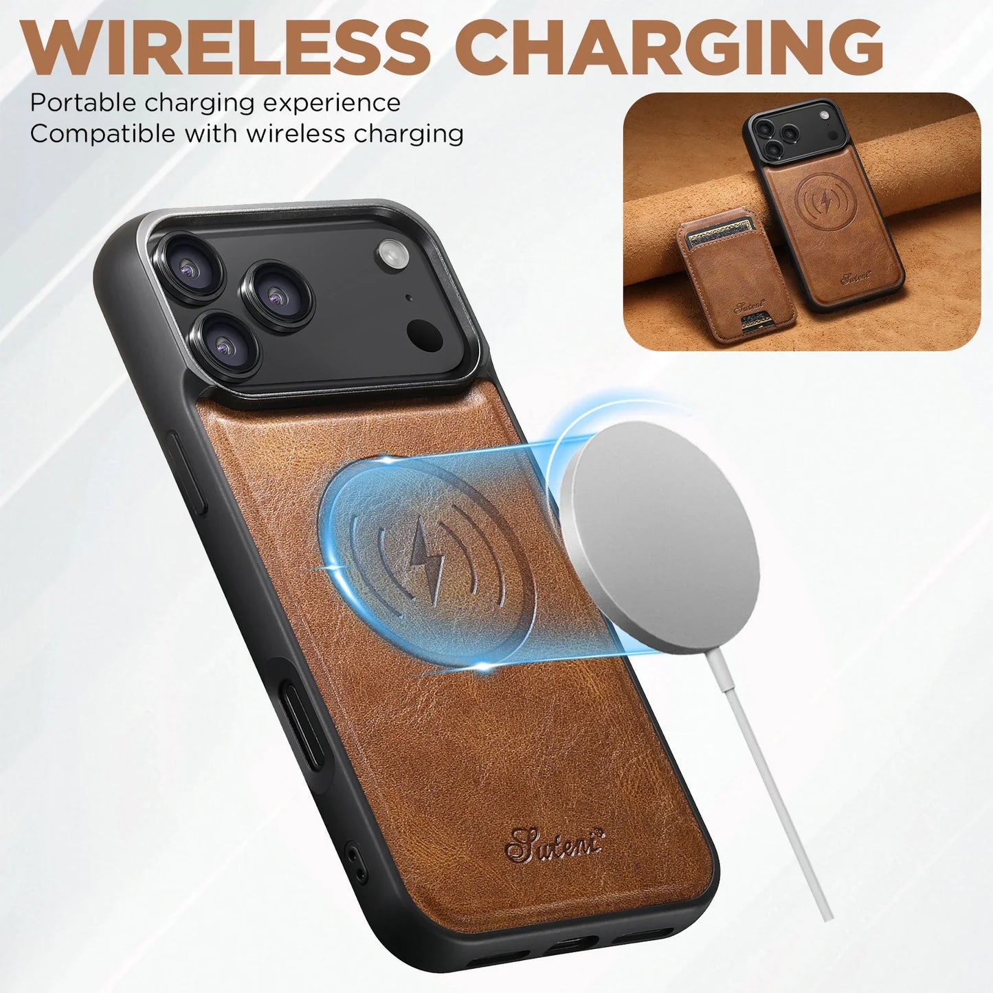 Faux Leather iPhone Cardholder Case