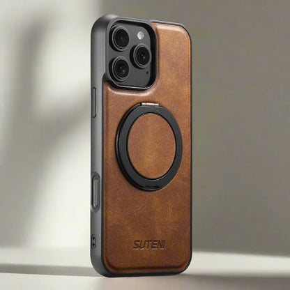 iPhone Ring Holder Leather Phone Case
