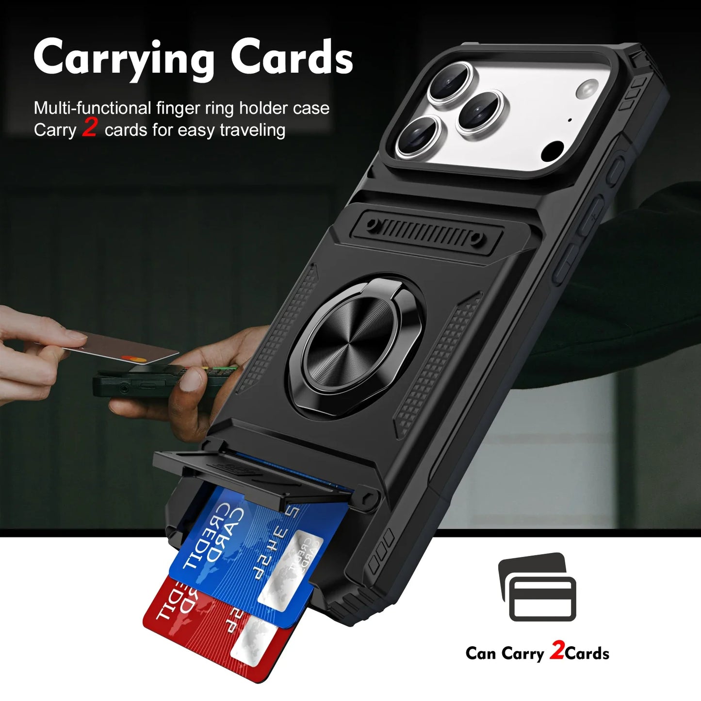 iPhone 17 Shockproof Cardholder Case