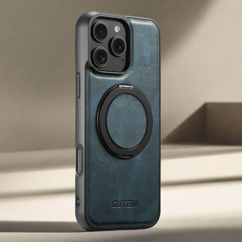 iPhone Ring Holder Leather Phone Case