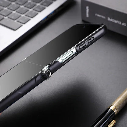 Samsung Z Flip Leather Wireless Charging Case
