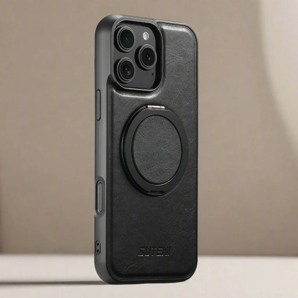 iPhone Ring Holder Leather Phone Case