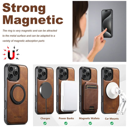 iPhone Ring Holder Leather Phone Case