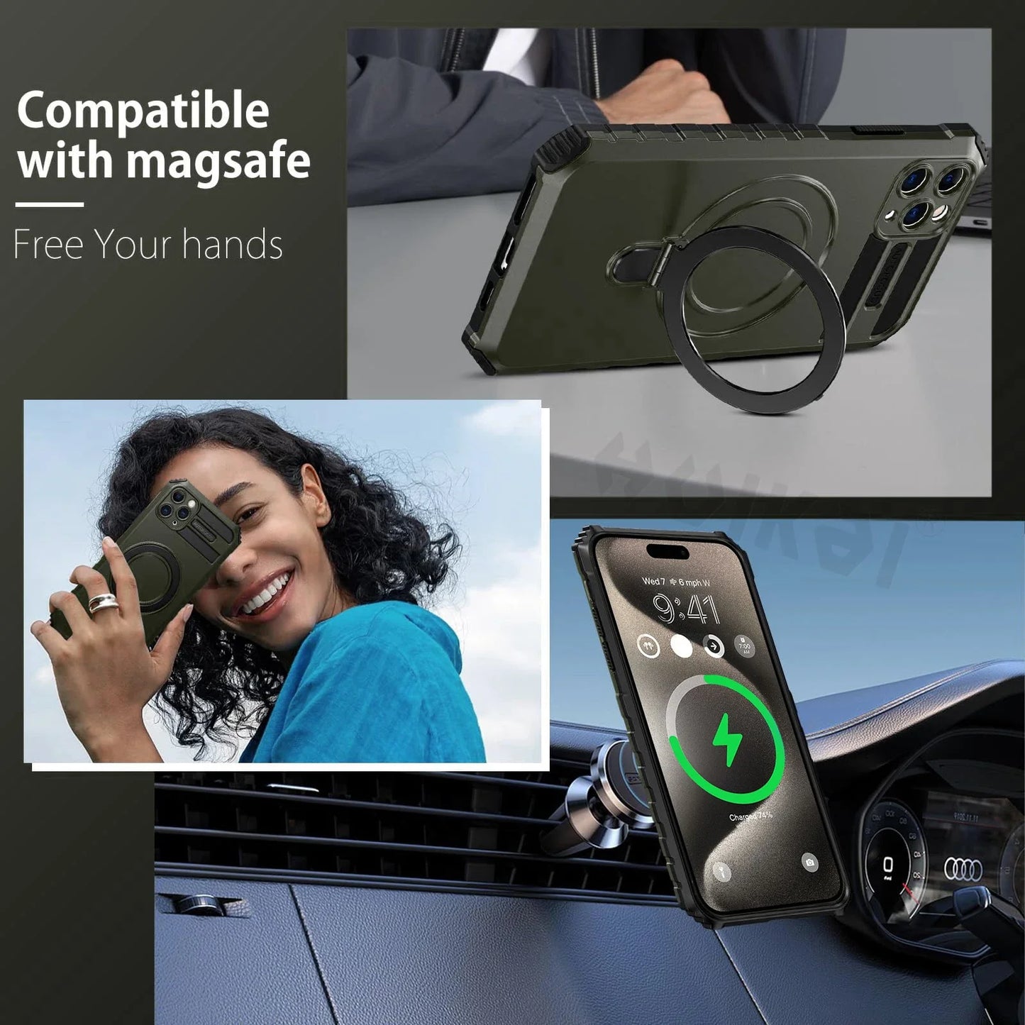 iPhone 16/15 MagSafe Ringholder Case