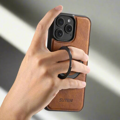 iPhone Ring Holder Leather Phone Case