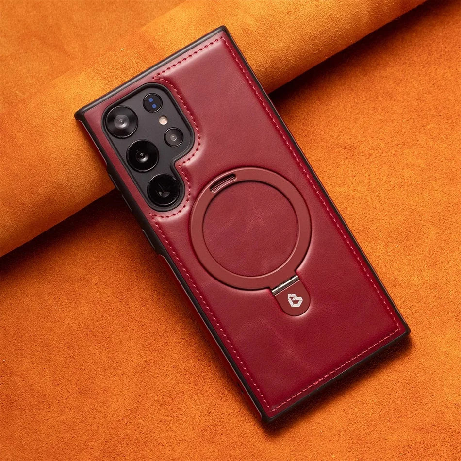 Samsung PU Leather Ring Holder Case