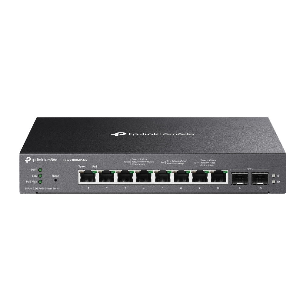 TP-Link SG2210XMP-M2 – Omada 8-Port 2.5GBASE-T and 2× 10GE SFP+ Smart Managed PoE+ Switch