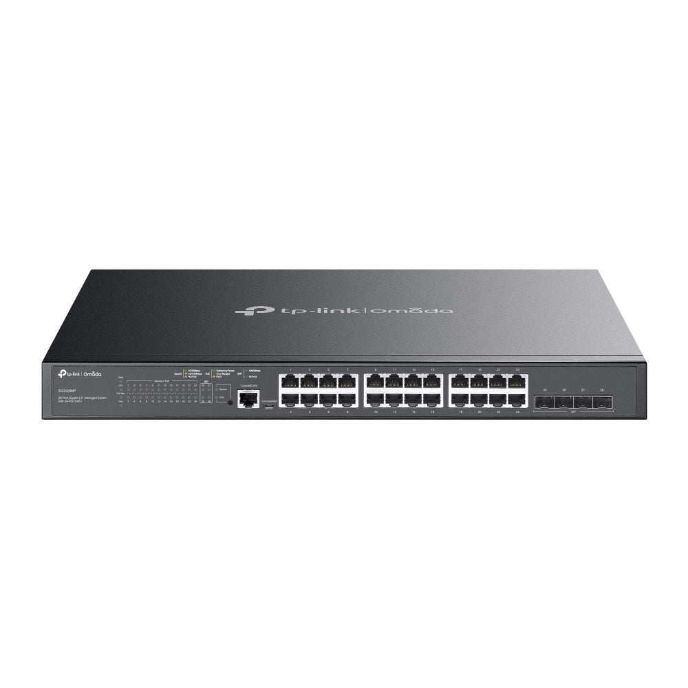 TP-Link SG3428MP – Omada 28-Port Gigabit L2+ Managed Switch with 24-Port PoE+ and 4 SFP Slots