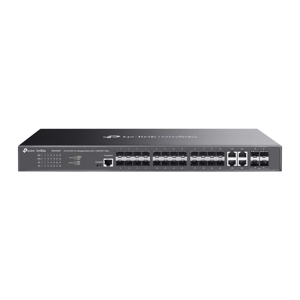 TP-Link SG3428XF – Omada 24-Port SFP L2+ Managed Switch with 4× 10GE SFP+ Slots