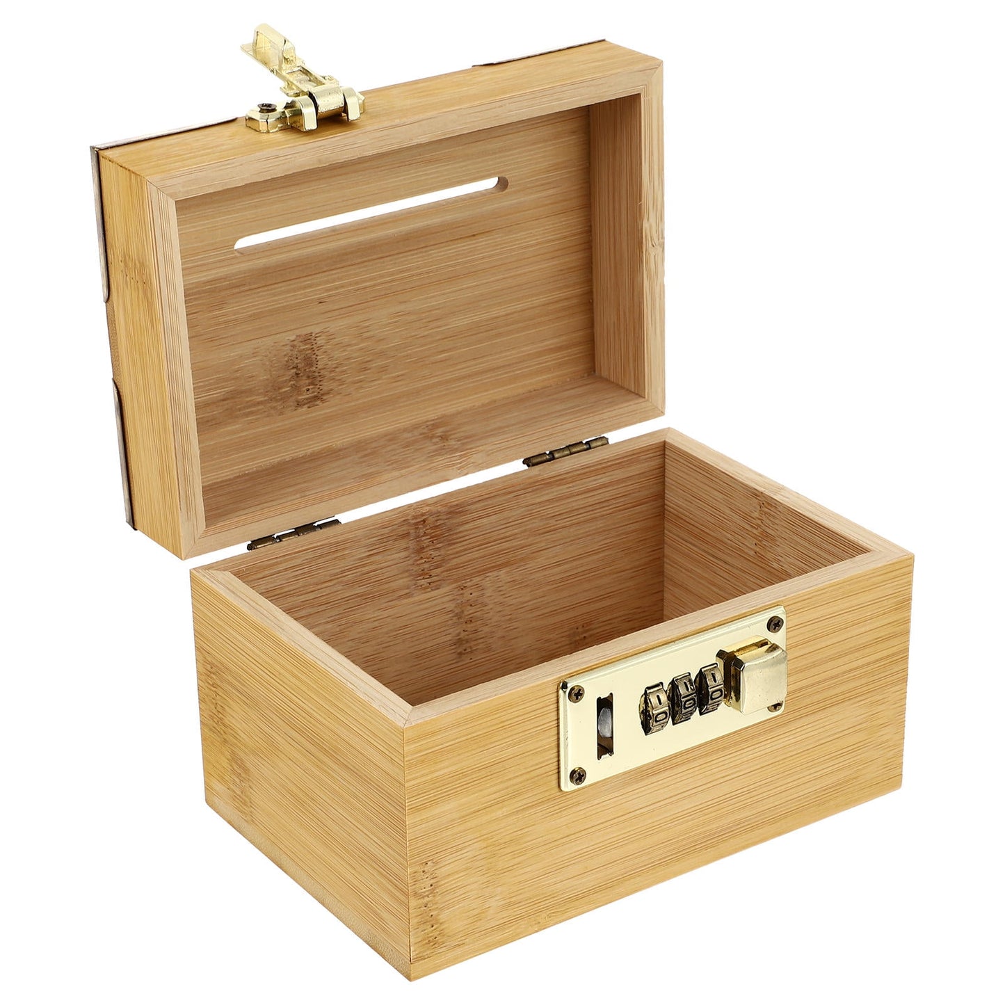 SWETRACE Retro Money-Saving Box With Combination Lock - Scratch- Keepsakes Container 1Pc 11.8x3.9x3.9in