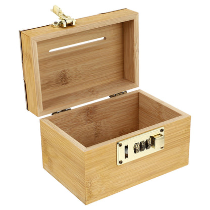 SWETRACE Retro Money-Saving Box With Combination Lock - Scratch- Keepsakes Container 1Pc 11.8x3.9x3.9in