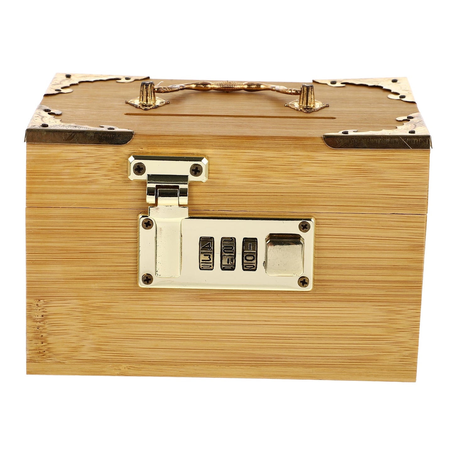 SWETRACE Retro Money-Saving Box With Combination Lock - Scratch- Keepsakes Container 1Pc 11.8x3.9x3.9in
