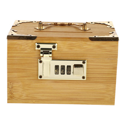 SWETRACE Retro Money-Saving Box With Combination Lock - Scratch- Keepsakes Container 1Pc 11.8x3.9x3.9in