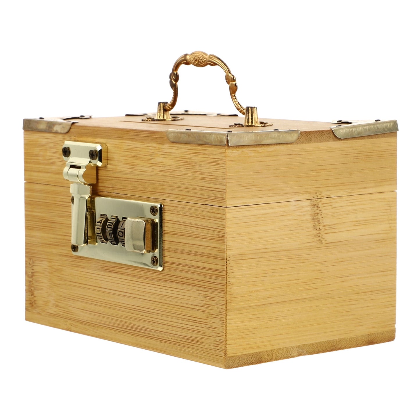 SWETRACE Retro Money-Saving Box With Combination Lock - Scratch- Keepsakes Container 1Pc 11.8x3.9x3.9in