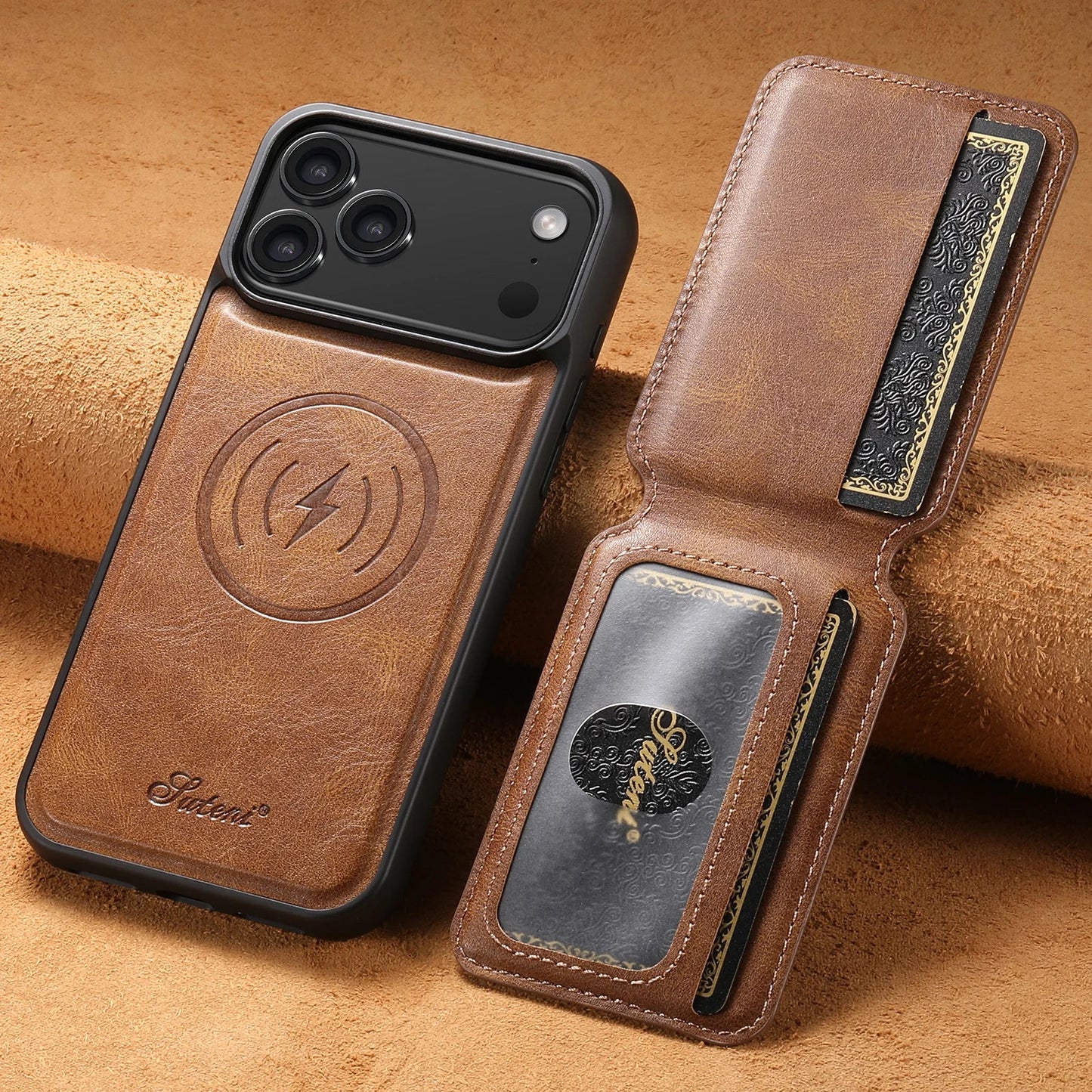 Faux Leather iPhone Cardholder Case