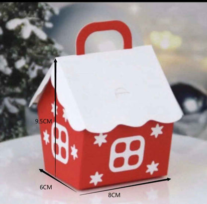 12PCS Santa Claus Christmas House Bakery Boxes – Festive Cookie & Candy Gift Boxes for Holiday Treats, Cakes & Party Favors