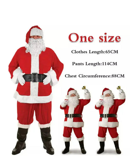 Santa Claus Suit Costume 7 pcs  (EXTRA LARGE)