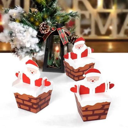 20PCS Santa Claus Christmas Cookie & Cupcake Bakery Boxes – Festive Holiday Gift Boxes
