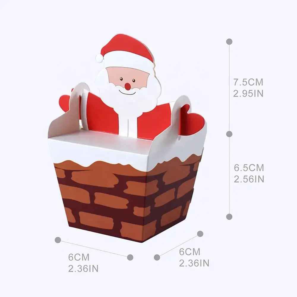 10PCS Santa Claus Christmas Cookie & Cupcake Bakery Boxes – Festive Holiday Gift Boxes for Cookies, Cupcakes, Candy & Treats