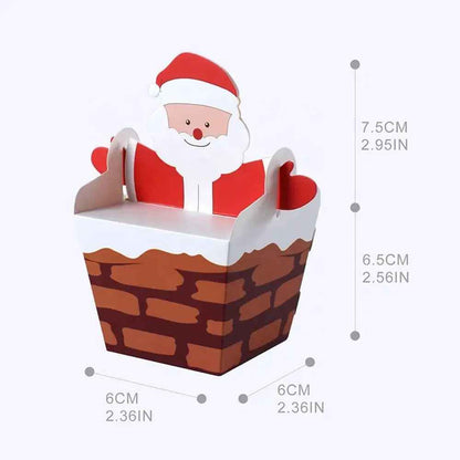 10PCS Santa Claus Christmas Cookie & Cupcake Bakery Boxes – Festive Holiday Gift Boxes for Cookies, Cupcakes, Candy & Treats