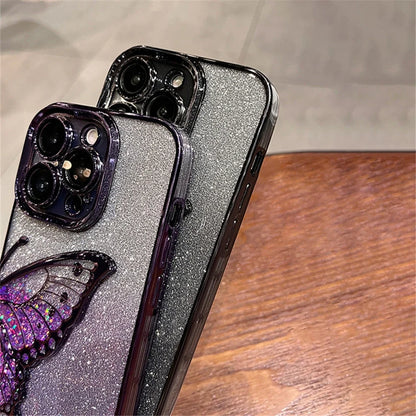 Gradient Butterfly iPhone Shockproof Clear Case
