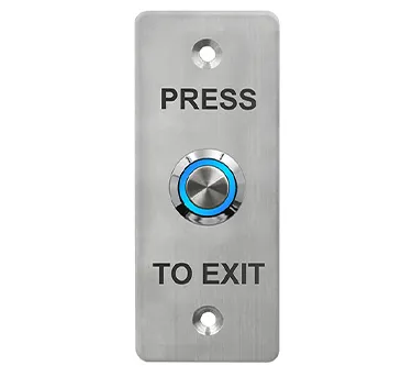 Press to Exit Switch Plate Wall Architrave Stainless Steel Blue LED Push Button (35x90mm) – Access Control Exit Button | NO/NC/COM | 12V DC | AW100000