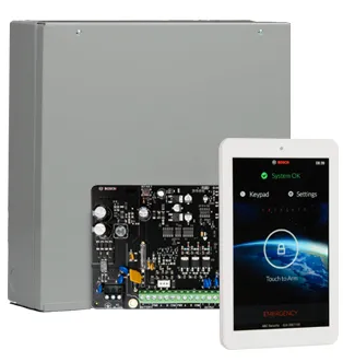 BOSCH, Solution 3000, Alarm kit, Includes ICP-SOL3-P panel, IUI-SOL-TS7 7" Touch Screen keypad + Siren kit