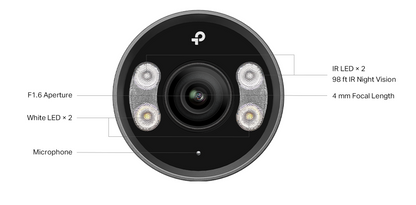 TP-Link VIGI Insight S385 8MP Outdoor Full-Color Bullet Network IP Camera 2.8mm / 4mm