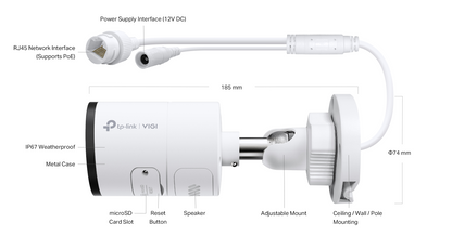 TP-Link VIGI Insight S385 8MP Outdoor Full-Color Bullet Network IP Camera 2.8mm / 4mm
