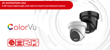 Hikvision DS-2CD2367G2H-LI(U) 6 MP Smart Hybrid Light with ColorVu Fixed Turret Network CCTV Camera (Replaced by DS-2CD2367G3-LIS2UY/SL)