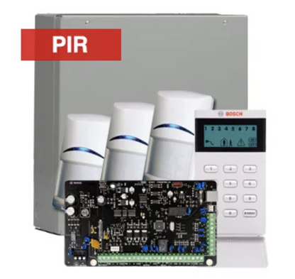 Bosch Solution 4000 Alarm Kit with ICP-SOL4-P Control Panel, IUI-SOL-ICON Keypad, 3x PIR Detectors, and Siren Kit - K4000-3PIR-ICON