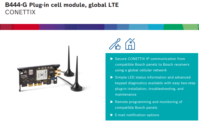 BOSCH B444-KIT LTE Cellular Communicator Kit – Global 4G IP Communication for Solution 2000 & 3000 Alarm Panels