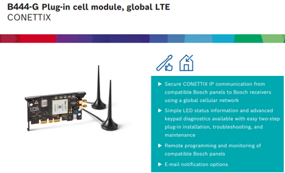BOSCH B444-KIT LTE Cellular Communicator Kit – Global 4G IP Communication for Solution 2000 & 3000 Alarm Panels
