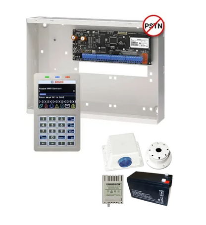 BOSCH Solution 6000 Alarm Kit – CC615PB IP Panel + CP736B Prox LCD Keypad + Metal Cabinet + Siren Kit – K6000-IPS-ND