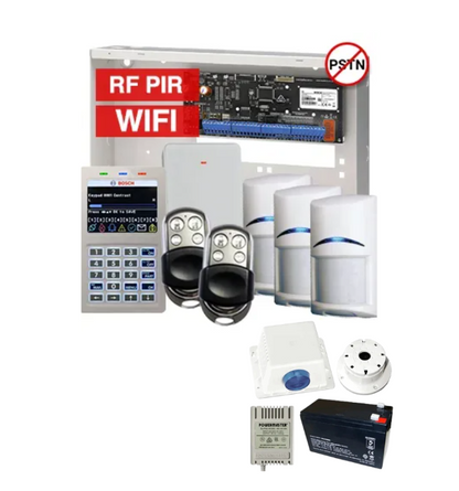 BOSCH Solution 6000 Premium Wireless Alarm Kit – CC615PB IP Panel + CP737B WiFi Prox LCD Keypad + 3x RFPR-12 PIRs + RFRC-STR2 Receiver + 2x HCT4UL Remotes + Siren Kit – K6000-IPW-3WPIR-PREM