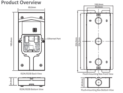 Akuvox R20K/R20B On‑Wall/In-Wall Rain Cover – Silver Steel Surface Mount Rain Hood for Akuvox R20K & R20B Intercom Units
