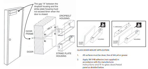 LOX DB1260PTO Electric Drop Bolt – Fail Secure Power to Open, Mortice Mount, Door Monitoring, 300kg Holding Force, 12/24VDC, 4-Hour Fire Rated