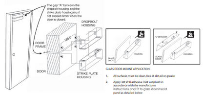 LOX DB1260PTO Electric Drop Bolt – Fail Secure Power to Open, Mortice Mount, Door Monitoring, 300kg Holding Force, 12/24VDC, 4-Hour Fire Rated