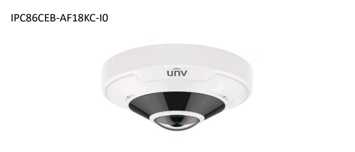 Uniview IPC86CEB-AF18KC-I0 12MP Ultra HD Fisheye Dome IP Camera – 360° Panoramic View, IR Night Vision, IK10 Vandal Resistant, IP67 Outdoor Rated, Two-Way Audio