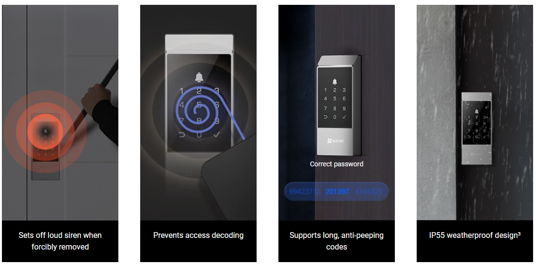 EZVIZ DL04 Pro Smart Deadbolt Lock – CS-DL04 Pro Wi-Fi Fingerprint Door Lock with Passcode, Proximity Card, EZVIZ App Remote Unlock, Anti-Tamper Alarm & Type-C Emergency Power