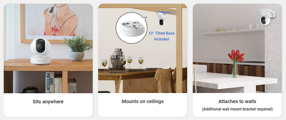 EZVIZ TY1 Pro 2K⁺ Type-C Pan & Tilt Smart Home Camera 4MP Indoor Wi-Fi Camera with Smart Human Detection, Auto-Zoom Tracking, Two-Way Calling & 512GB MicroSD Support