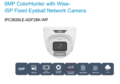 Uniview 6x OwlView 6MP CCTV IP Cameras, 8 Channel Surveillance Kit