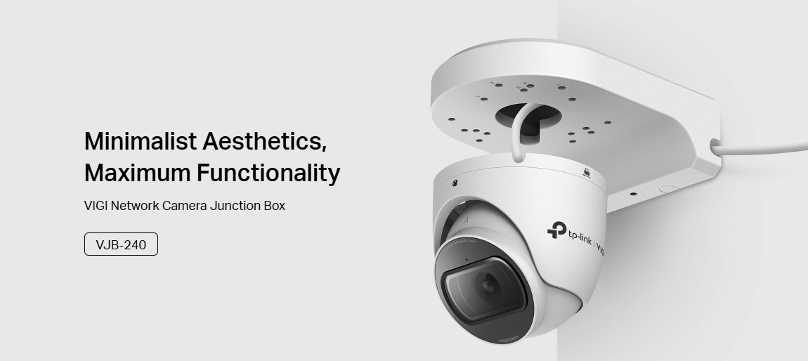 TP‑Link VJB‑240 VIGI Network Camera Junction Box – Aluminium Cable‑Concealing Wall Mount for Dome, Turret & Fisheye Cameras