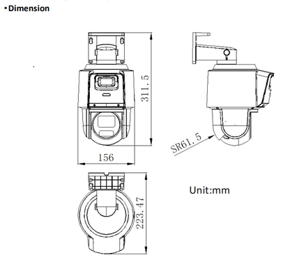 HiLook PTZ-ND4404/SL#AUS TandemVu 4MP+4MP 4X PoE+ PTZ Network Camera with Dual Lens, DarkFighter, Strobe & Audio Alarm