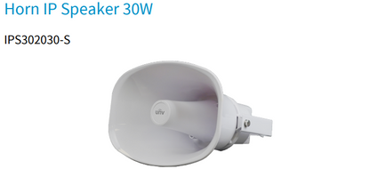 Uniview IPS302030-S 30W Outdoor Horn IP Speaker with PoE, Two-Way Audio & IP66 Weatherproof Design