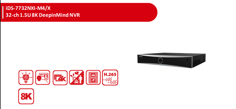 Hikvision iDS-7732NXI-M4/X 32-Channel 8K DeepinMind AI Network Video Recorder (NVR)