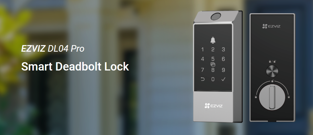 EZVIZ DL04 Pro Smart Deadbolt Lock – CS-DL04 Pro Wi-Fi Fingerprint Door Lock with Passcode, Proximity Card, EZVIZ App Remote Unlock, Anti-Tamper Alarm & Type-C Emergency Power