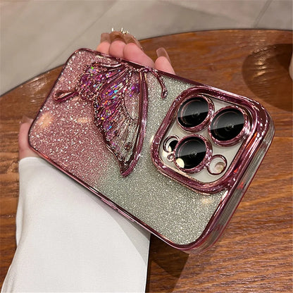 Gradient Butterfly iPhone Shockproof Clear Case