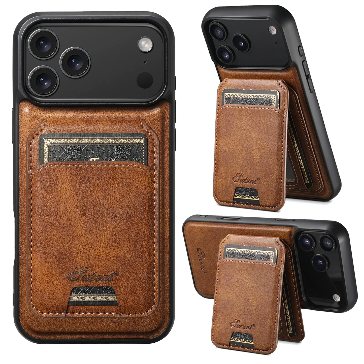 Faux Leather iPhone Cardholder Case