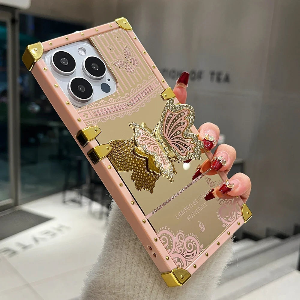 iPhone Shockproof Diamond Butterfly Case